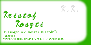 kristof koszti business card